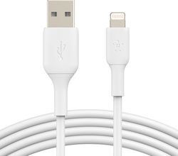 Belkin USB-A la Cablu Lightning 12W Alb 1m (CAA001bt1MWH)