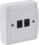 Central Complete Double Telephone Socket White 01-04-65M