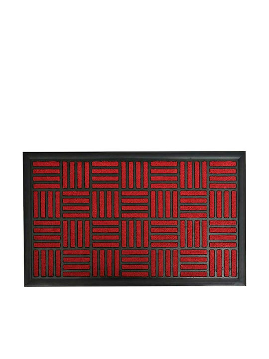 Aria Trade Fußmatte Teppich mit rutschfester Unterlage Manhattan Rot 45x75cm