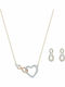 Swarovski Set Necklace & Earrings Infinity Heart with Stones