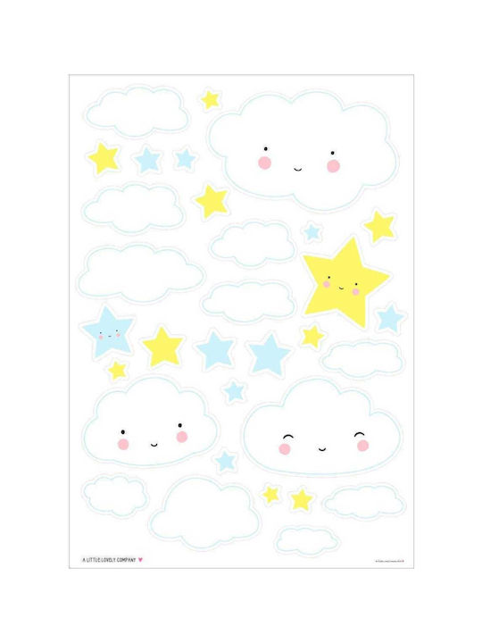 A Little Lovely Company Kinder Wandsticker Wand Cloud 50cm 32Stück