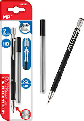 Madrid Papel Mechanical Pencil with Sharpener 2pcs Black