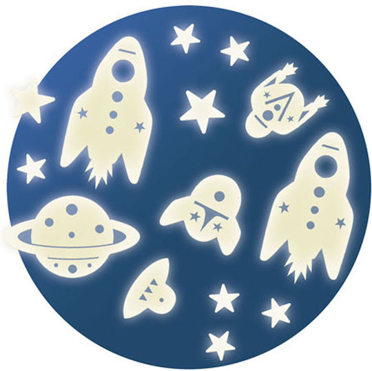 Djeco Kids Glow-in-the-Dark Wall Sticker Space 62pcs