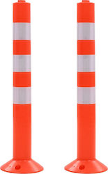 vidaXL Plastic Traffic Columns Orange H75cm 2pcs 142828