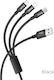 Hoco Braided USB to Type-C Cable Μαύρο 1m (X14 3-in-1 Times Speed)