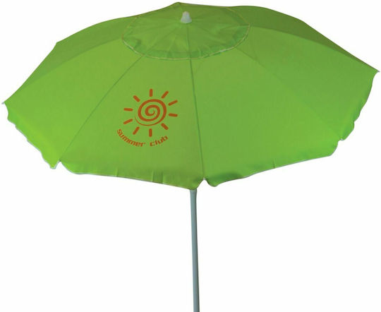 Summer Club Iris Faltbar Strandsonnenschirm Durchmesser 2m mit Belüftung Green