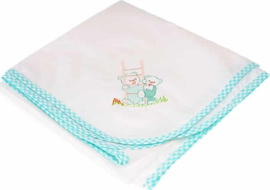 Bunny Bebe Φανελένια Πάνα Αγκαλιάς Τιρκουάζ xεκ.