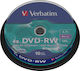 Verbatim Rewritable DVD-RW 4x 4.7GB Cake Box 10pcs