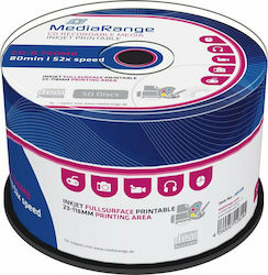 MediaRange Εγγράψιμα CD-R 52x Printable 700MB Cake Box 50τμχ