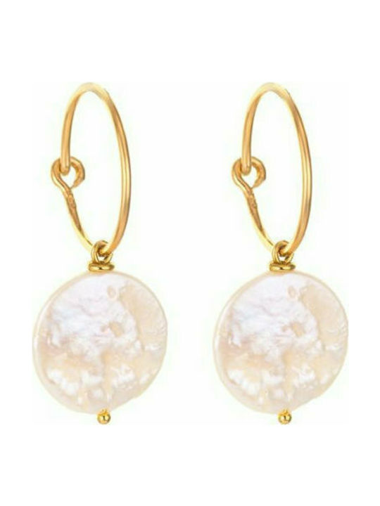 Earrings with pearls and gold-plated silver