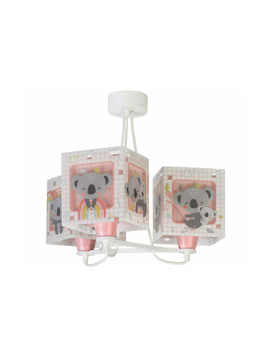 Ango Kids Plastic Chandelier Ceiling Light E27 Koala Pink 23W