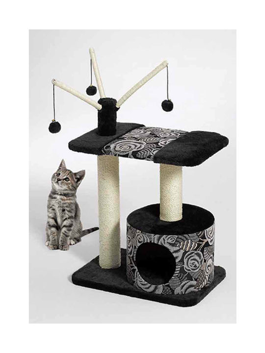 Midwest Carnival Stâlp pentru zgâriat pisici Copaci pentru pisici Negru 2 niveluri 56x38x94cm