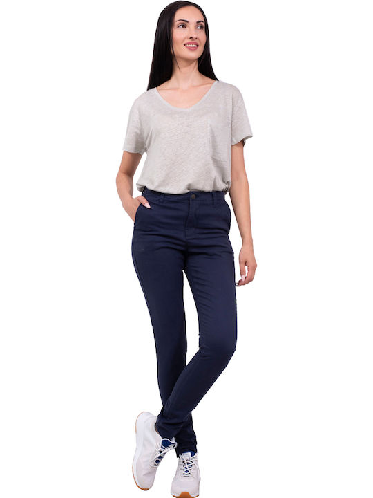 City Women's Chino Trousers Regular Fit Navy Blue