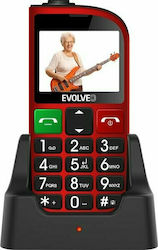 Evolveo Easyphone FM Dual SIM Mobil cu Buton Mare Roșu