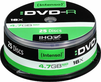 Intenso Εγγράψιμα DVD-R 16x 4.7GB Cake Box 25τμχ