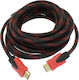 HDMI 1.4 High Speed 1080p 120Hz Braided Cable HDMI male - HDMI male 5m Κόκκινο