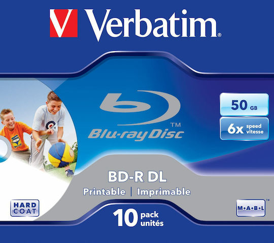 Verbatim Εγγράψιμα BD-R 6x Printable 50GB 10τμχ