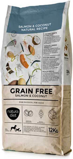 Dingonatura Natura Diet Grain Free 12kg Dry Food Grain-Free for Adult Dogs with Potatoes and Salmon