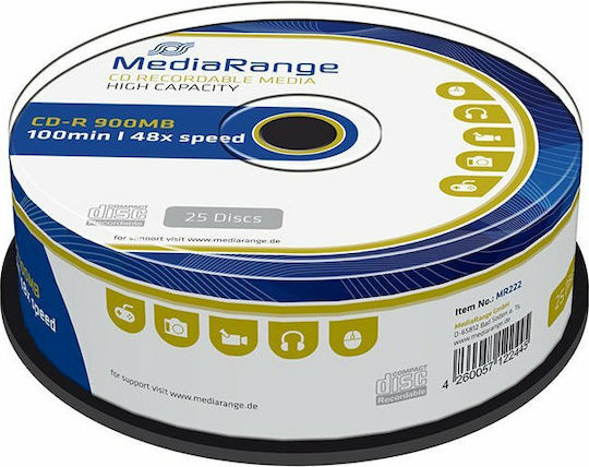 MediaRange Recordable CD-R 48x 900MB Cake Box 25pcs