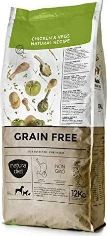 Dingonatura Natura Diet Grain Free 12kg Dry Food Grain-Free for Adult Dogs with Chicken and Potatoes