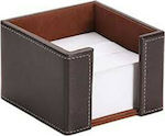 Leather Paper Holder in Brown Color 11.5x8x11.5cm.