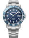 Seaforce Herrenuhr 43 mm mit Batterie in Silber
