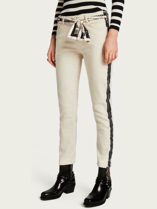 Scotch & Soda Women's Jean Trousers in Boyfriend Fit White 151954-3149