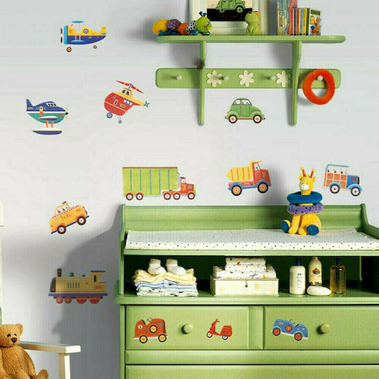 RoomMates Decor Παιδικό Διακοσμητικό Αυτοκόλλητο Τοίχου Transportation 26x11εκ. 26τμχ