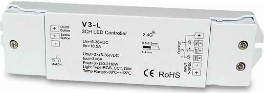 Cubalux Ασύρματο Dimmer και Controller για RGB, RGBW και Ρυθμιζόμενο Λευκό RF 13-0939