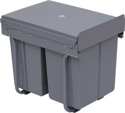 HomCom Πλαστικός Κάδος Ανακύκλωσης 3x15lt Γκρι