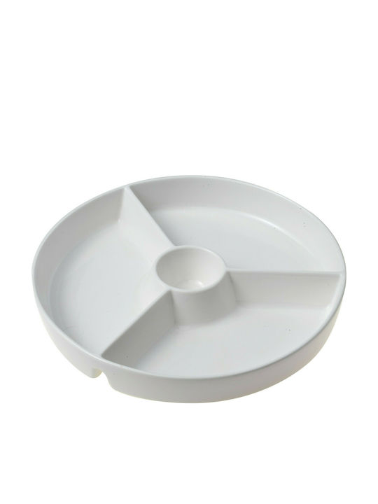Maxwell & Williams Porcelain Dessert Divided Serving Plate with 3 Slots White Ø25cm