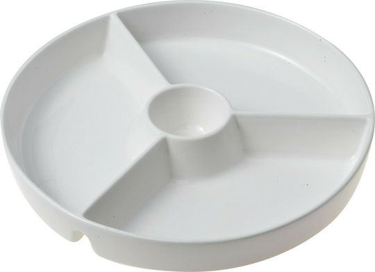 Maxwell & Williams Porcelain Dessert Divided Serving Plate with 3 Slots White Ø25cm