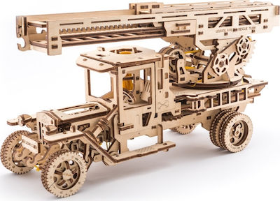 Ugears Построителна дървена игра Firetruck with Ladder