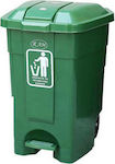 Ram Plastic Wheeled Waste Bin 70lt with Pedal Green