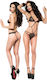 Chilirose Sexy Bodysuit mit Spitze Schwarz
