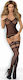 Obsessive F214 Sexy Bodystockings Gittermuster mit Offenem Schritt Schwarz