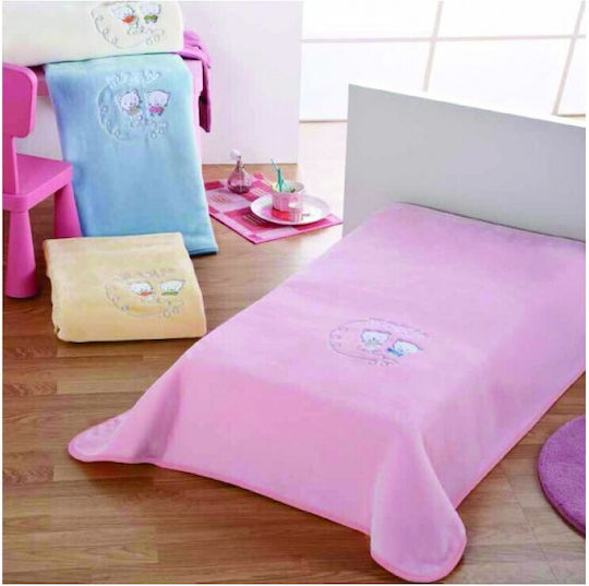 Piel SA Blanket Nursery Swaddling Blankets 6215 Cats Velvet Light Blue 80x110cm