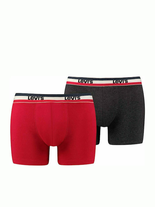 Levi's Ανδρικά Μποξεράκια Anthracite / Red 2Pack