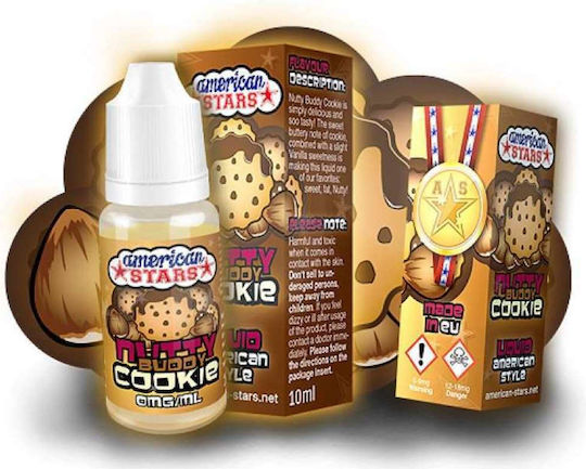 American Stars Έτοιμο Υγρό Αναπλήρωσης Nutty Buddy Cookie 3mg 10ml