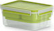 Emsa Clip & Go Lunch Box Plastic Transparent/Green Suitable for for Lid for Microwave Oven 1200ml 1pcs