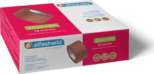 Alfashield Alfa Rolls Υφασμάτινη Επιδεσμική Ταινία 2.5cm x 5m