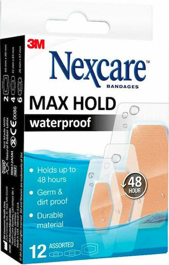 3M Nexcare Max Hold Αυτοκόλλητα Επιθέματα 48 Hours 12τμχ