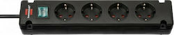 Brennenstuhl 4-Outlet Power Strip 1.5m Black