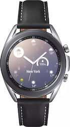 Samsung Galaxy Watch3 Stainless Steel 41mm Αδιάβροχο με Παλμογράφο (Mystic Silver)