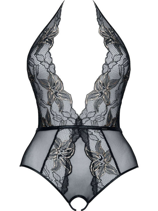 Demoniq Melissa Crotchless Teddy Sexy Bodysuit Negru