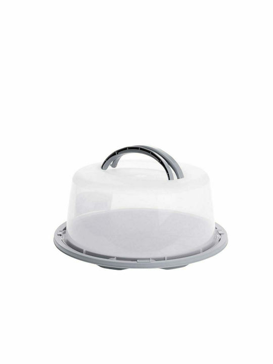 Aria Trade Gray Plastic Cake Stand with Lid Y54231010 35x35cm