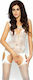 Passion BS011 Sexy Bodystockings Mesh with Open Crotch White