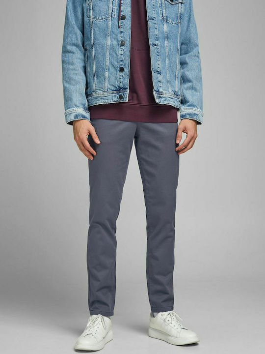Chino Elastic Trousers in Slim Fit Asphalt
