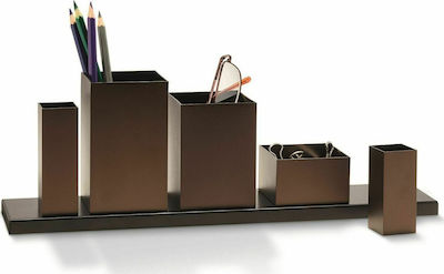 Metal Desk Organizer Theo in Brown Color 37.5x8x5cm.