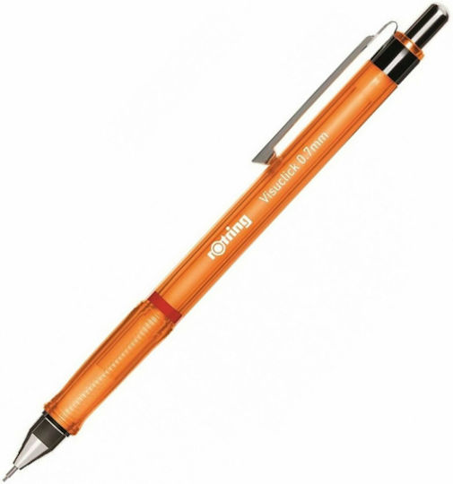 Rotring Visuclick Μηχανικό Μολύβι Σχεδίου Πλαστικό 0.7mm με Γόμα 1τμχ Πορτοκαλί